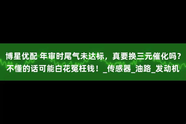 博星优配 年审时尾气未达标，真要换三元催化吗？不懂的话可能白花冤枉钱！_传感器_油路_发动机