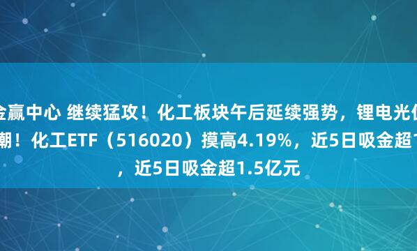 金赢中心 继续猛攻！化工板块午后延续强势，锂电光伏掀涨停潮！化工ETF（516020）摸高4.19%，近5日吸金超1.5亿元